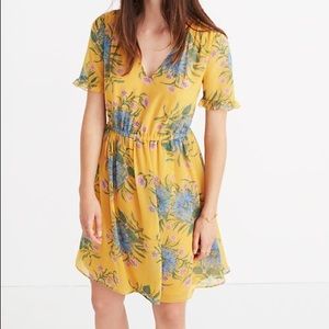 Madewell sweet grass ruffle sleeve dress